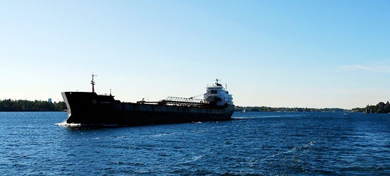 Freighter on the St. Lawrence River