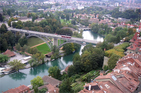 Aare River in Bern, Switzerland Aare River in Bern, Switzerland