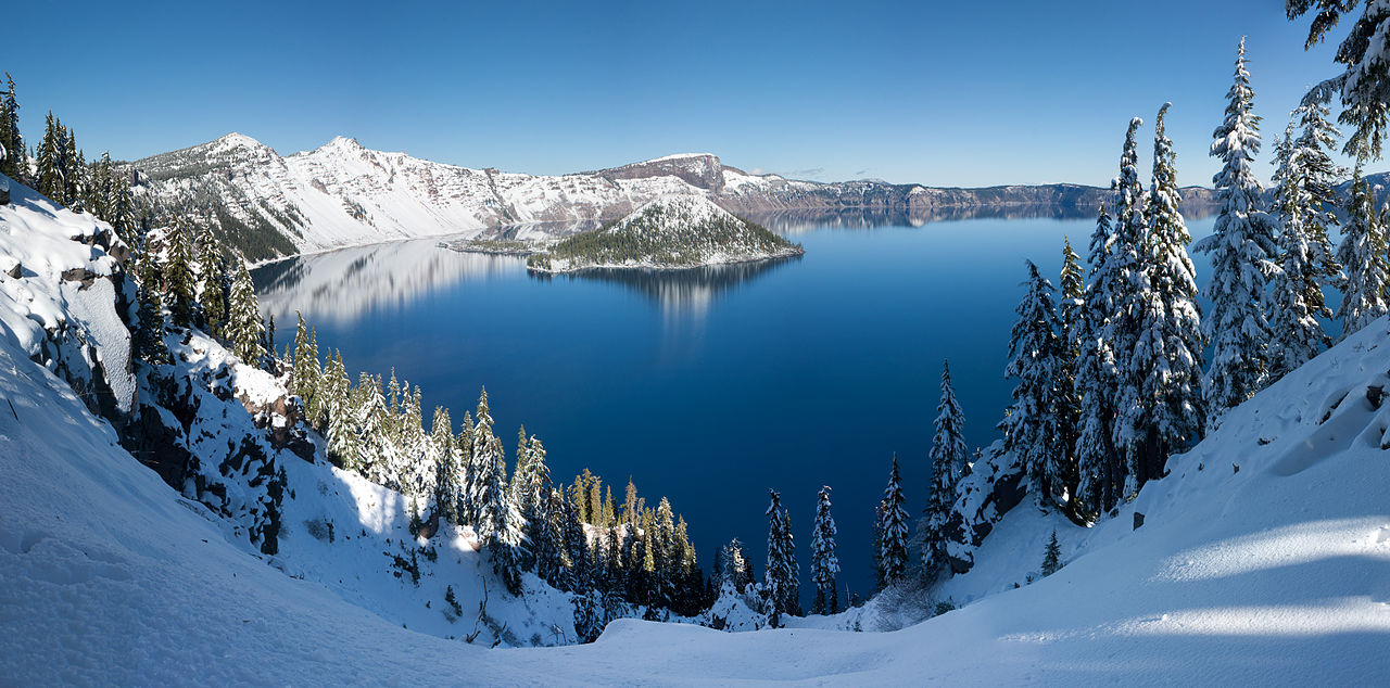 five clearest lakes / Crater Lake winter pano