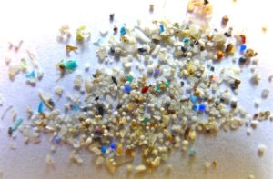 microplastics scattered on a tables