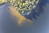 Image of Lake 239 at IISD Experimental Lakes Area from above