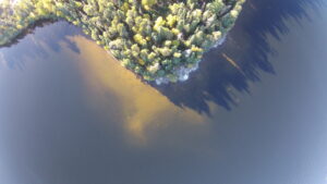 Image of Lake 239 at IISD Experimental Lakes Area from above