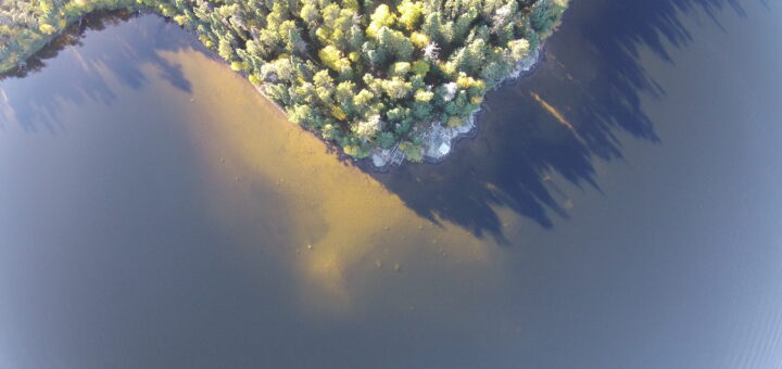 Image of Lake 239 at IISD Experimental Lakes Area from above