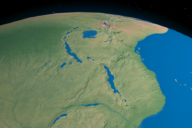 Satellite view of the African Great Lakes region.