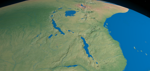 Satellite view of the African Great Lakes region.