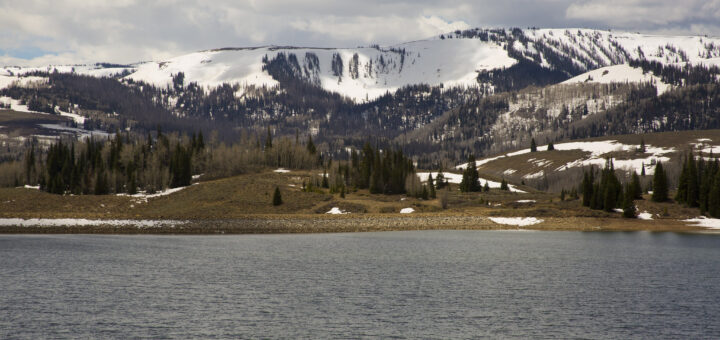 A high-mountain lake in Manti-La Sal National Forest.